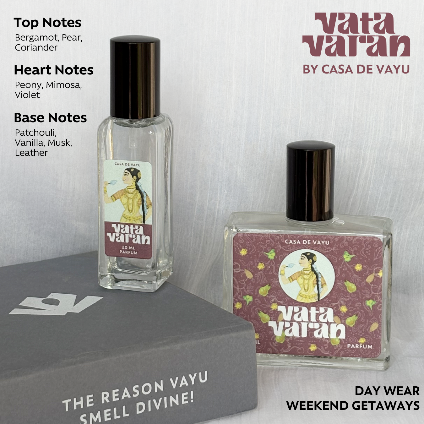Vatavaran by Vayu – Fresh & Invigorating Perfume Inspired by Apsaras | Crisp, Nutty & Refreshing