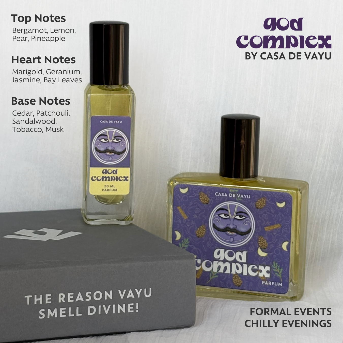 God Complex by Vayu – Confident, Alluring Fragrance Inspired by Shukr | Bold Musk & Patchouli