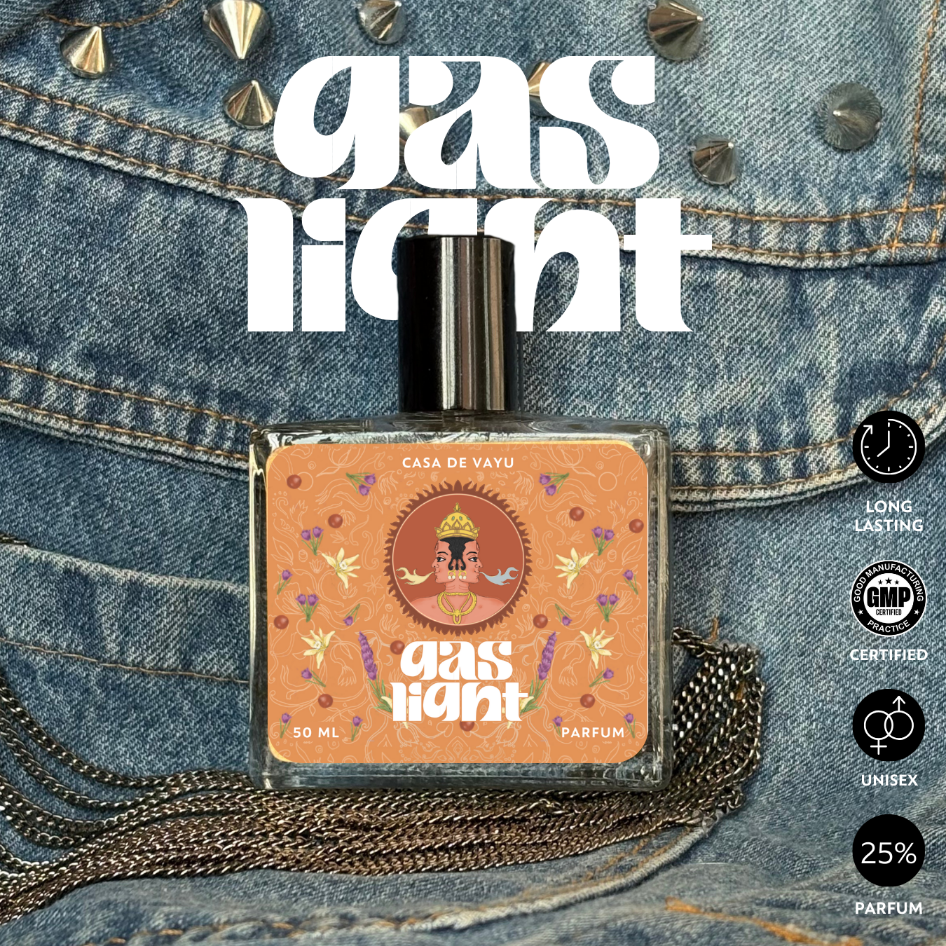 Gaslight by Vayu – Bold, Fiery Fragrance Inspired by Agnidev | Smoky Leather & Oudh