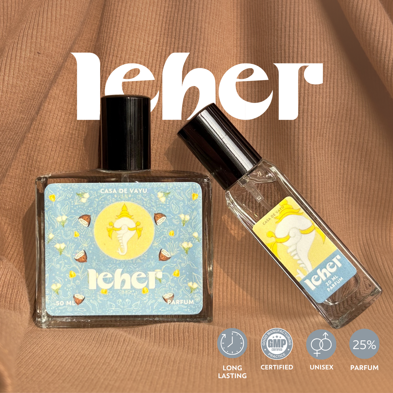 Leher by Vayu – Serene, Empowering Fragrance Inspired by Vishnu | Sea Salt, Tuberose & Amber