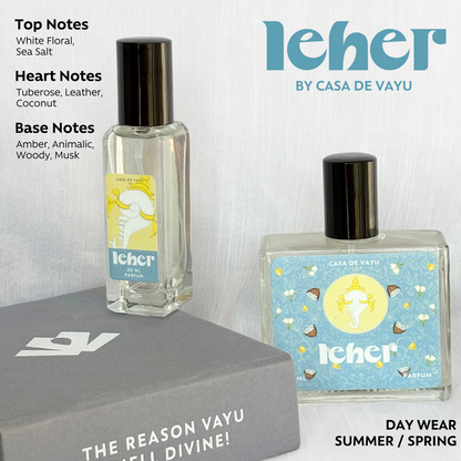 Leher by Vayu – Serene, Empowering Fragrance Inspired by Vishnu | Sea Salt, Tuberose & Amber
